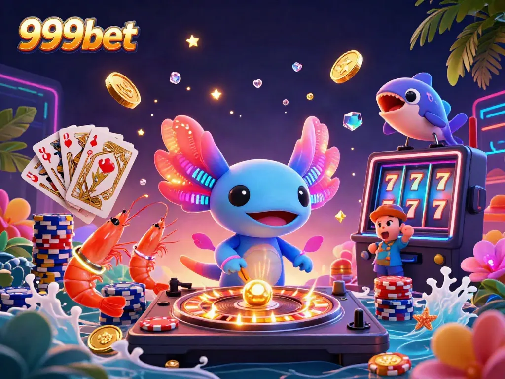 Experience the excitement of 999bet with vibrant characters in a dynamic underwater casino scene.