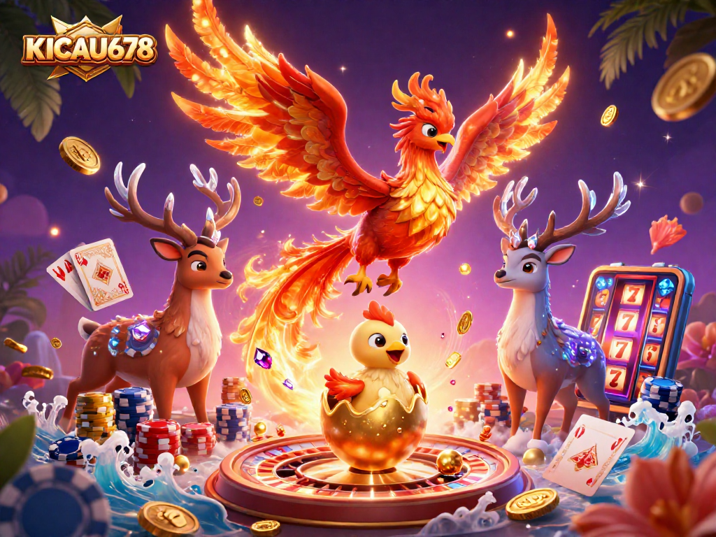 KICAU678 explore dynamic gaming features with iconic phoenix visuals and rich casino elements