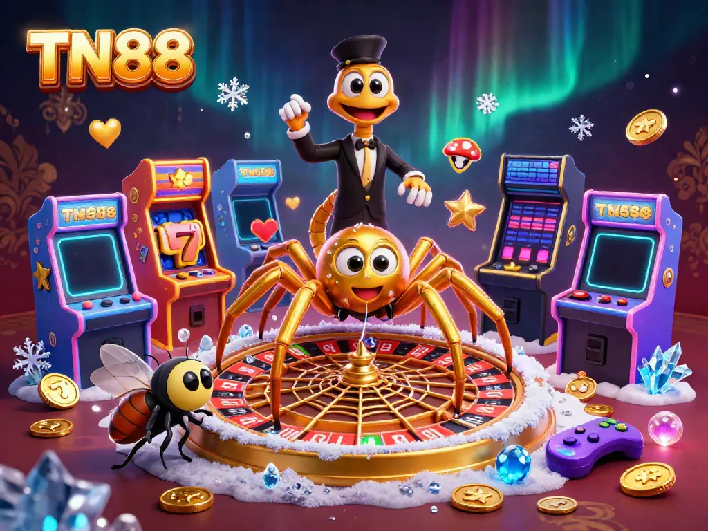 Engage in thrilling TN88 gaming with vibrant casino elements and a playful scene