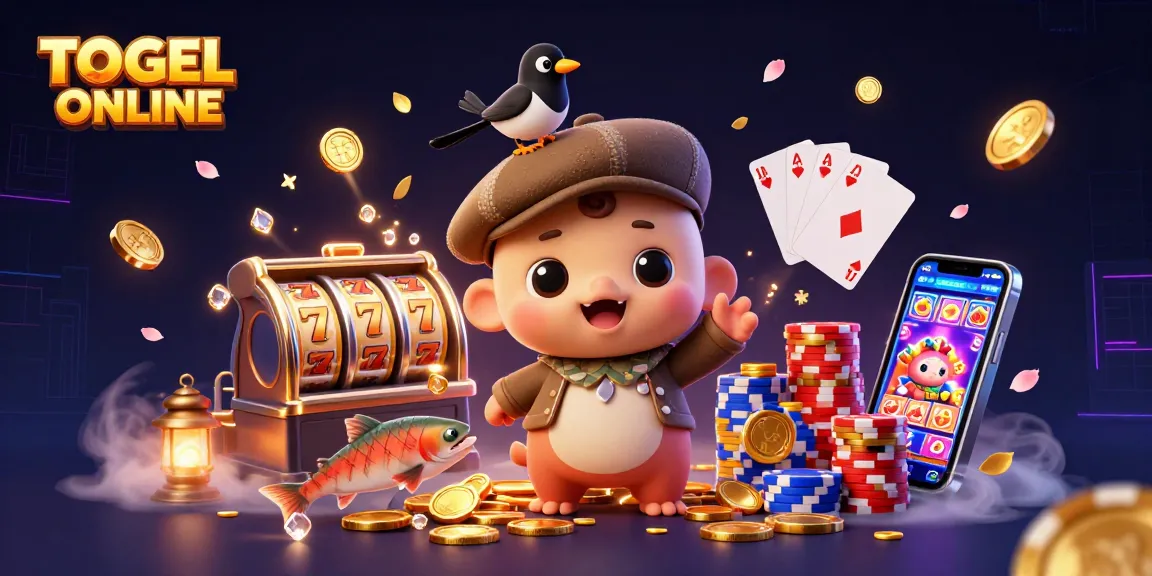Experience TOGEL ONLINE fun with vibrant casino characters, colorful chips, and exciting slots action.