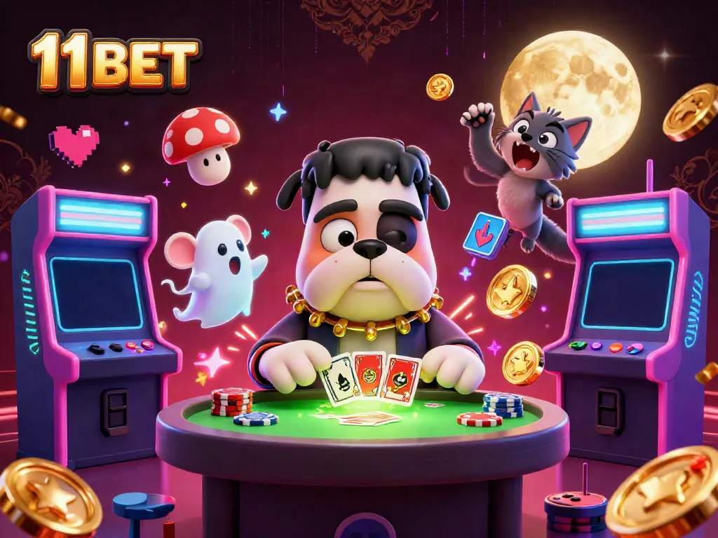 Engage with thrilling 11 BET gameplay featuring unique characters and casino elements.