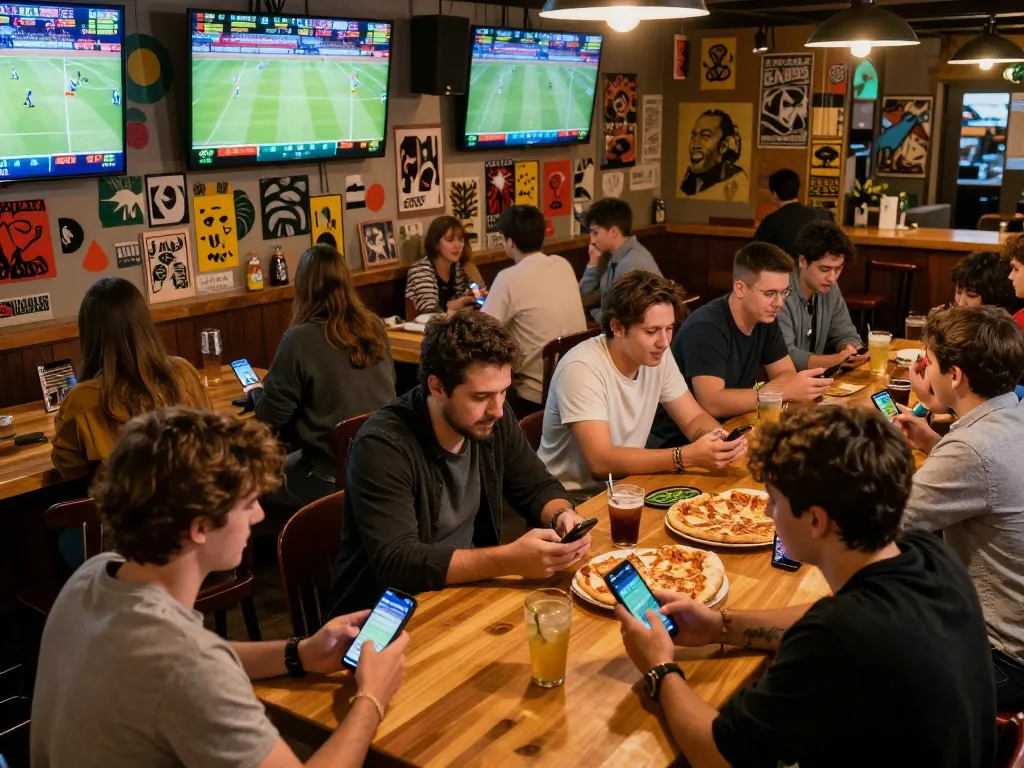 Engaging with kèo bóng đá ngày mai at a lively sports bar with friends placing bets