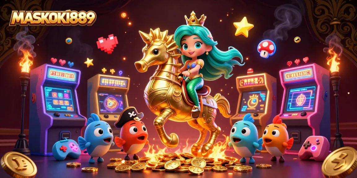 Experience the thrill of winning at MASKOKI889 with vibrant game elements and engaging characters.