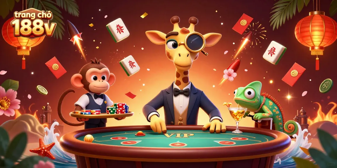 Exciting gaming atmosphere at trang chủ 188v featuring animated characters and casino elements.