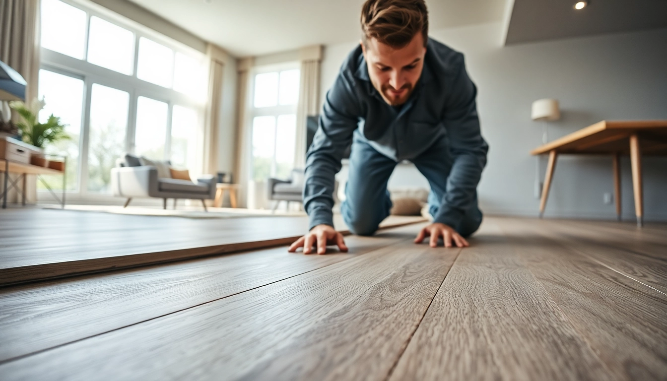 Installing premium flooring lvp in a modern home, showcasing expert craftsmanship and style.