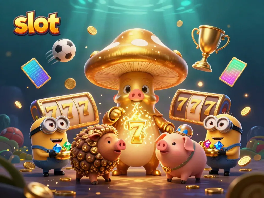 Spin to win with colorful slot reels and magical characters in a vibrant casino scene.