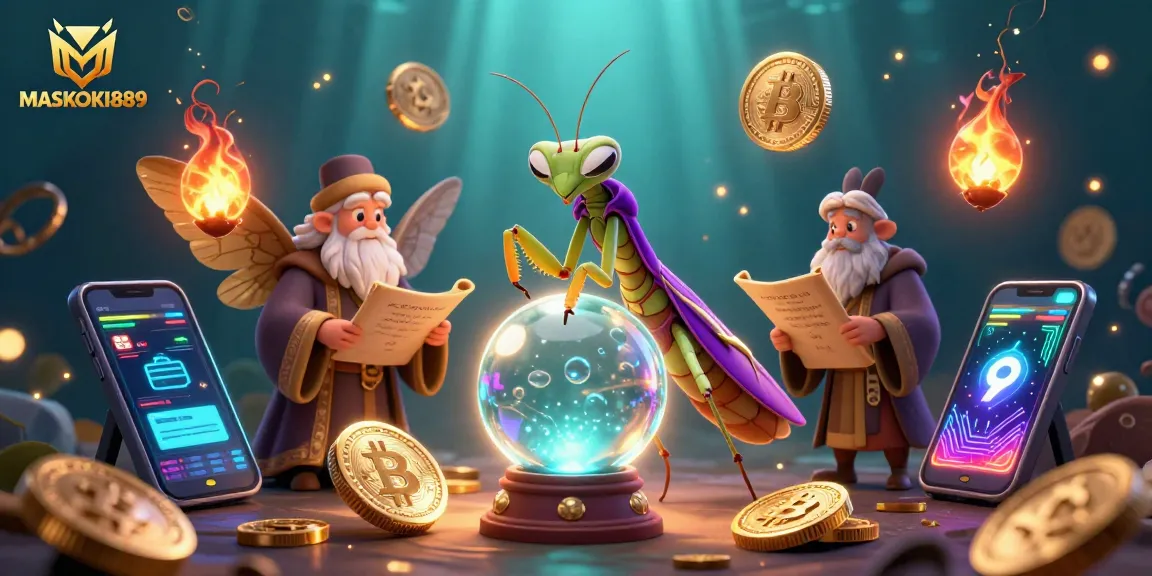 Engage with MASKOKI889's vibrant casino world featuring unique characters and crypto elements amid enchanting ambiance.