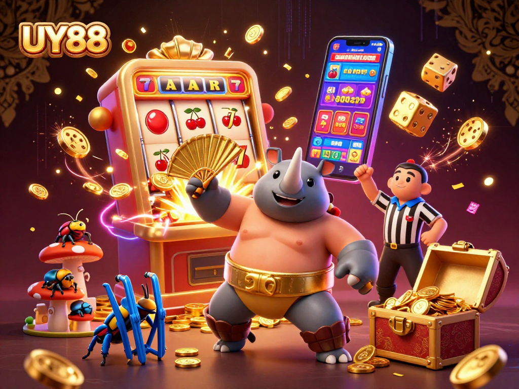 Experience thrilling wins with UY88 as the sumo beetle champion celebrates amidst jackpots.