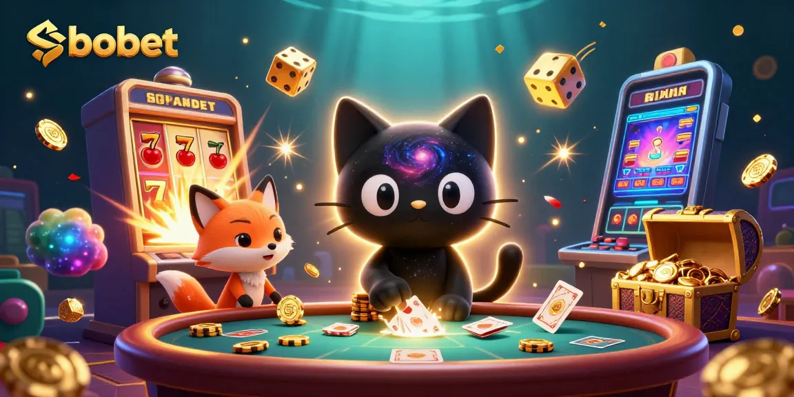 Menangkan taruhan sbobet dengan cara menarik chip emas dan kartu dalam suasana kasino yang seru.