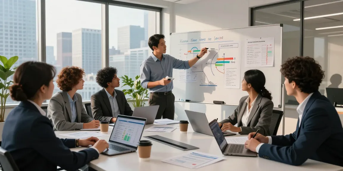 Team engaged in business energy comparison UK 2026 strategy meeting, showcasing graphs and energy rates in a modern office.