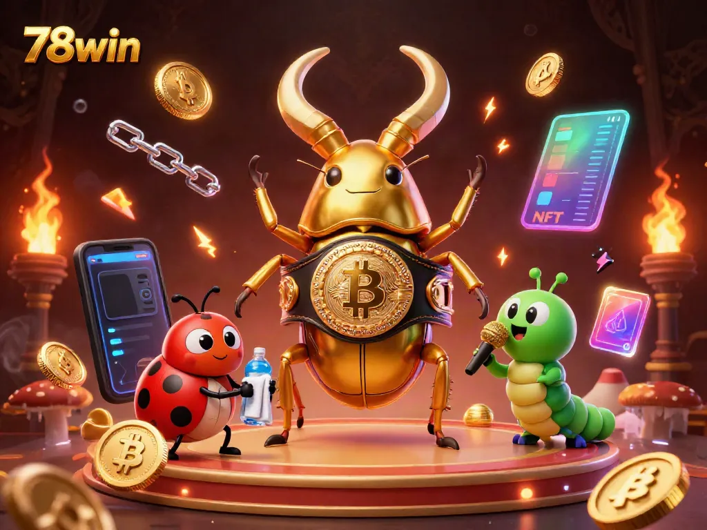 Engage with thrilling 78win adventures featuring a unique golden stag beetle championship scene