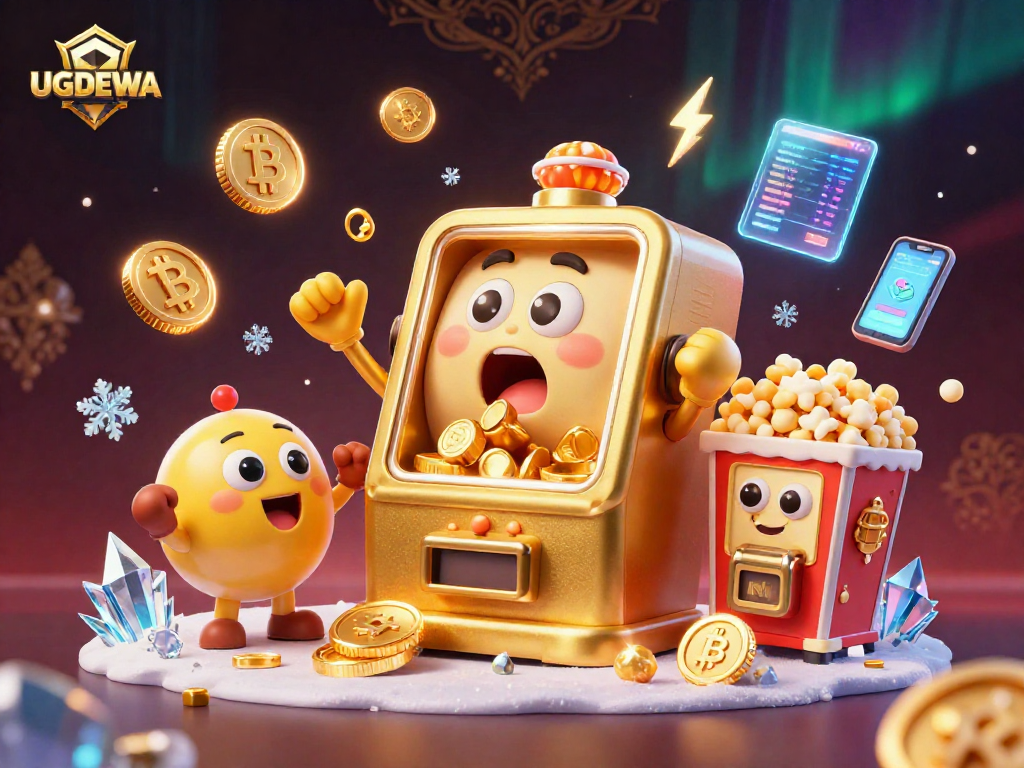 Experience jackpot excitement at UGDEWA with dynamic 3D cartoon slot machines celebrating wins.