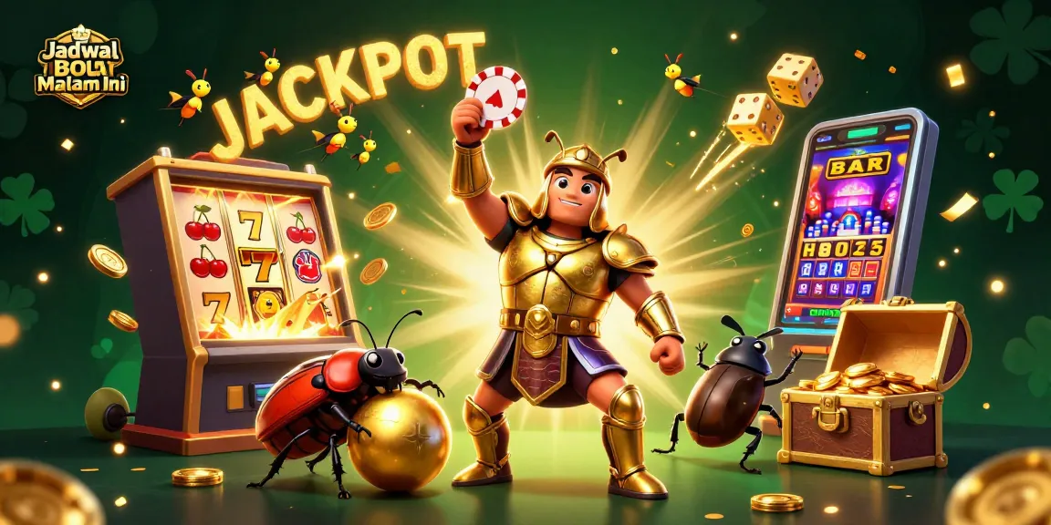 Engage with Jadwal Bola Malam Ini through this vibrant, dynamic casino-themed 3D illustration showcasing exciting gameplay.