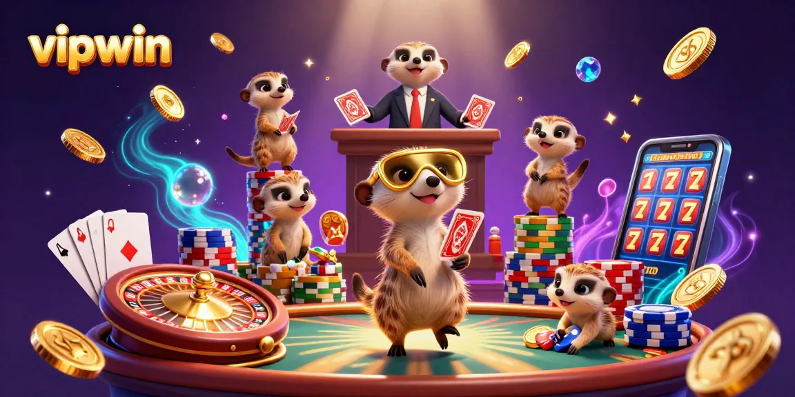 Experience thrilling games at vipwin with meerkats managing a vibrant casino scene full of action!