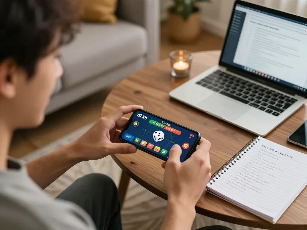 TaiXiuOnline8 players engaged with their smartphones placing bets on Tài Xỉu.