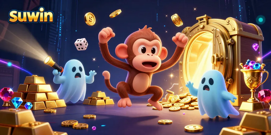 Experience energetic gameplay with suwin as the mischievous monkey juggles gold in a haunted casino.
