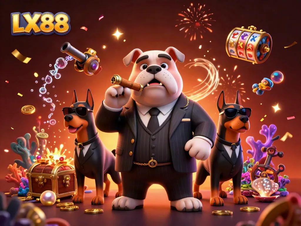 Experience thrilling gaming action with LX88's vibrant casino atmosphere and dynamic characters.