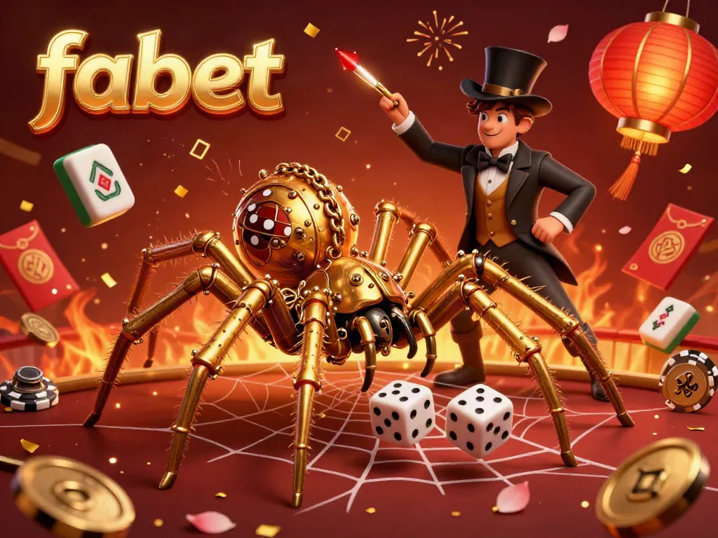 Experience the excitement at fabet with golden chains, steampunk elements, and festive casino ambiance.