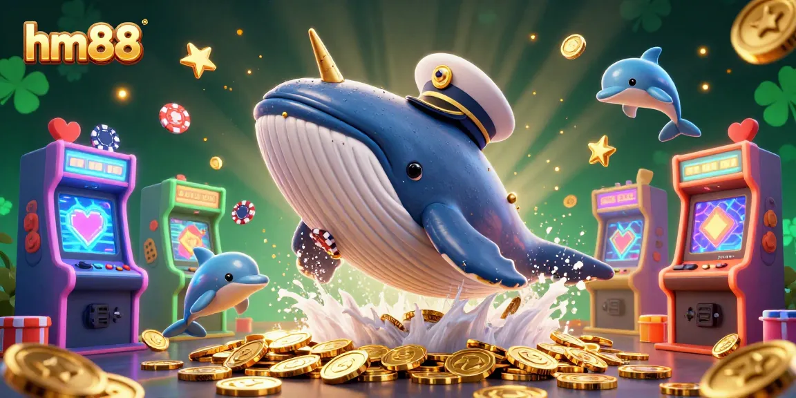 Engage in thrilling adventures with hm88, immersed in a magical casino atmosphere full of playful sea creatures and vibrant game elements.