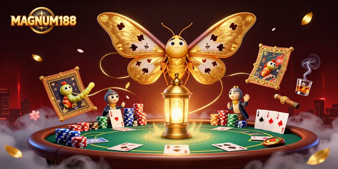 Experience thrilling gameplay with MAGNUM188, featuring poker elements and a captivating atmosphere.