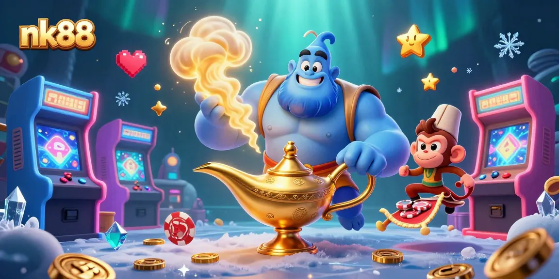 Experience thrilling gameplay at nk88 with colorful casino elements and characters in a vibrant scene.