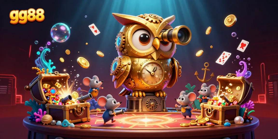 Engage in thrilling gameplay at gg88 with a golden owl overseeing the underwater treasure hunting scene.