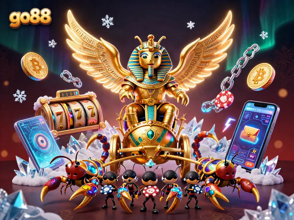 Engage with the vibrant gaming world of go88, featuring slot reels and lively 3D characters in an exciting casino scene.