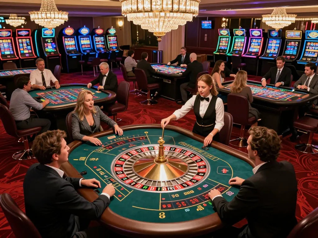 Players engaged in thrilling roulette action at MM88's luxurious casino experience.