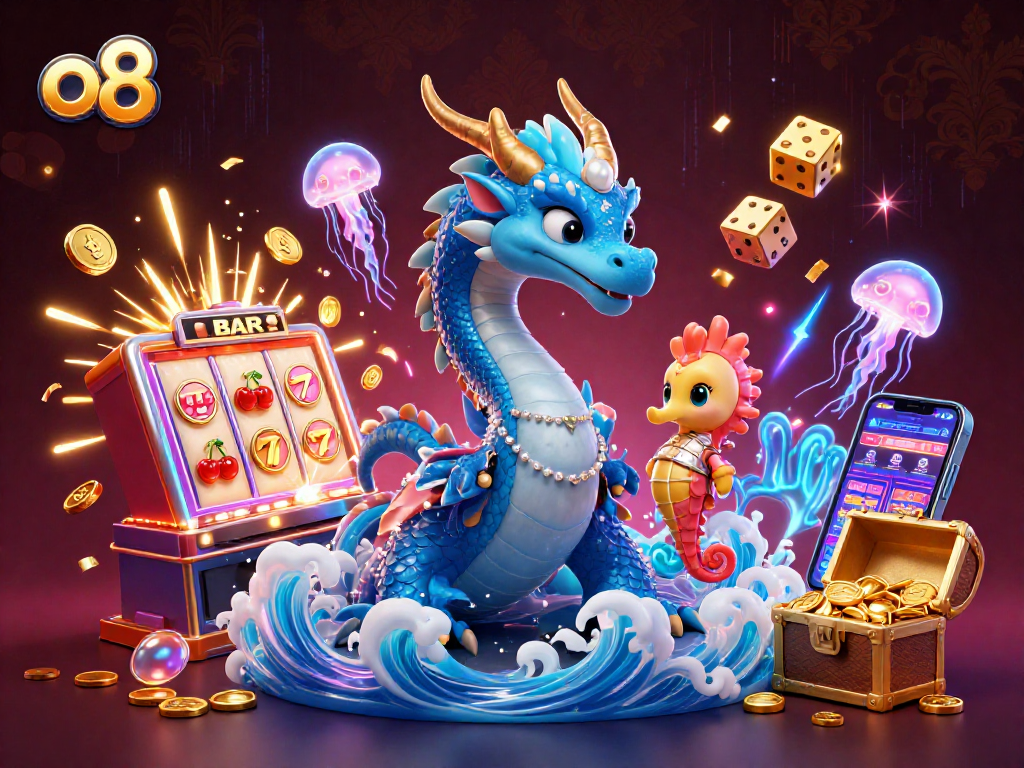 Experience thrilling gaming action at o8 with dynamic 3D slot machines and enchanting sea creatures.