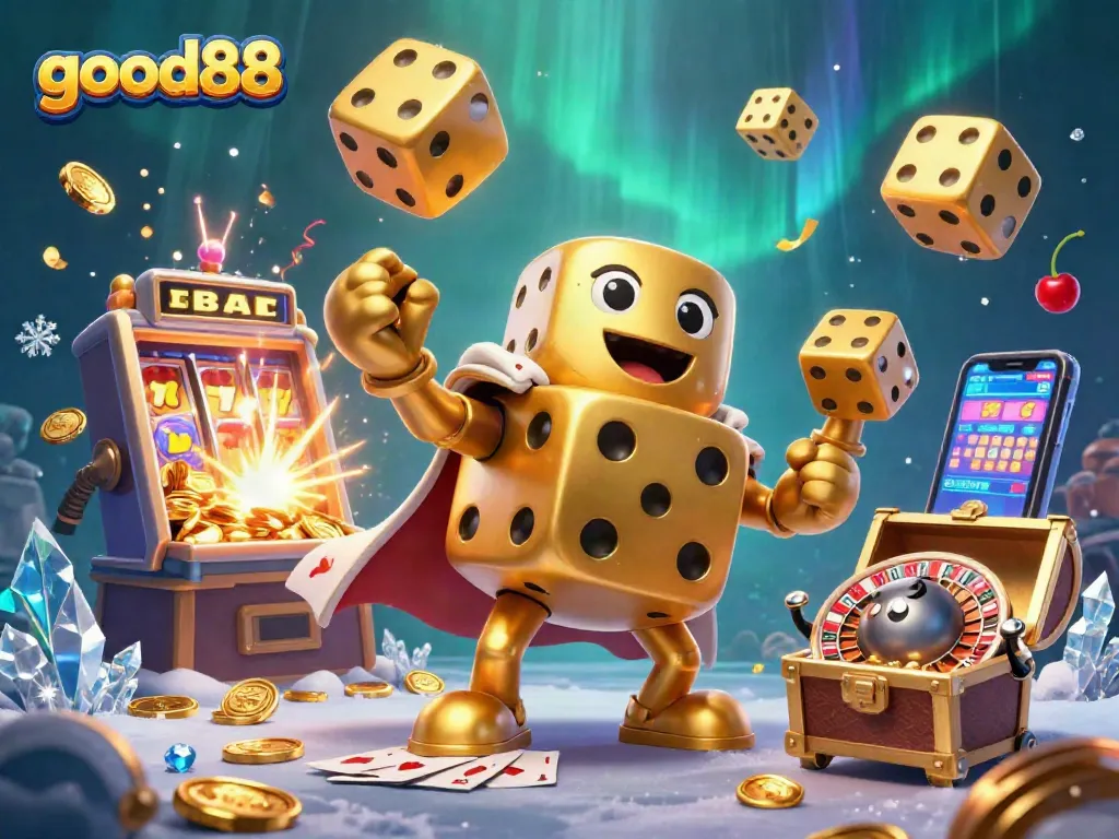 Experience thrilling gameplay with good88, featuring dynamic golden dice golem and casino elements.