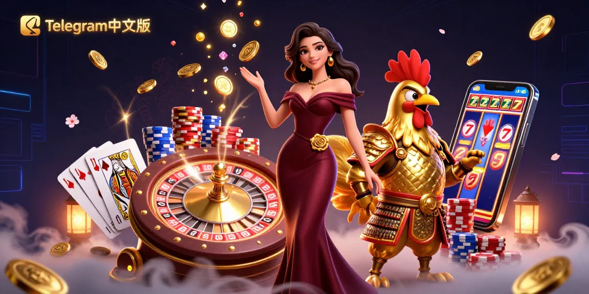 在充满金币和刺激的生动赌场场景中，与Telegram中文版一起旋转轮盘并获胜。