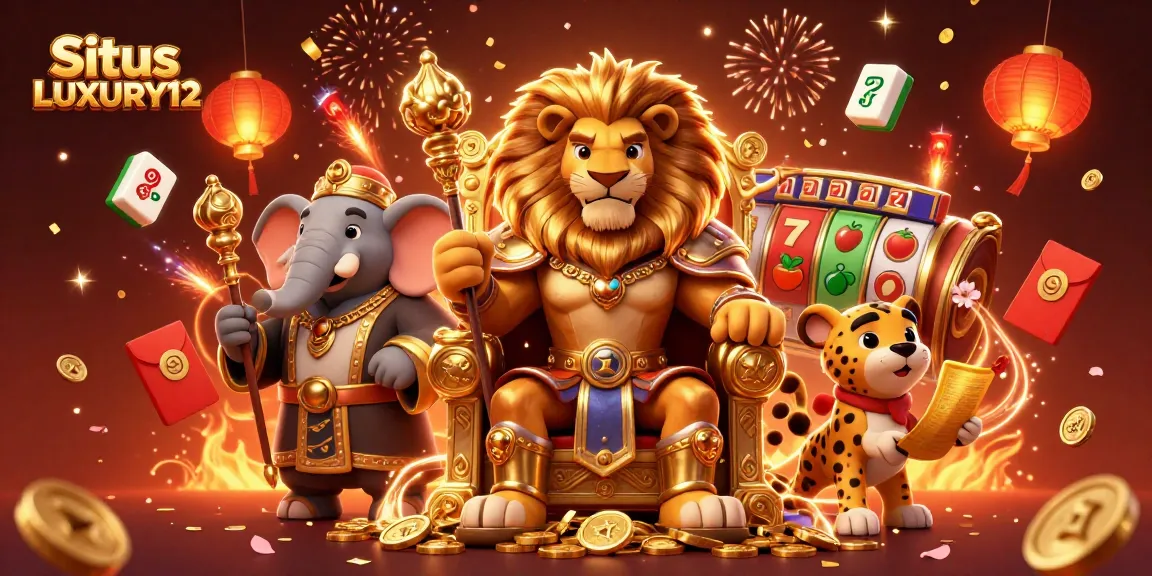 Experience the exhilarating slots at Situs LUXURY12, featuring golden jackpots and vibrant gaming elements.