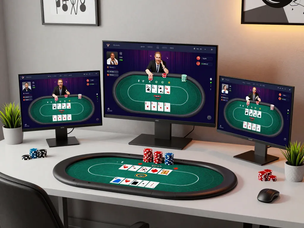 Engaging in BERLIAN889 Daftar online poker game with advanced interface and strategy elements visible on-screen.