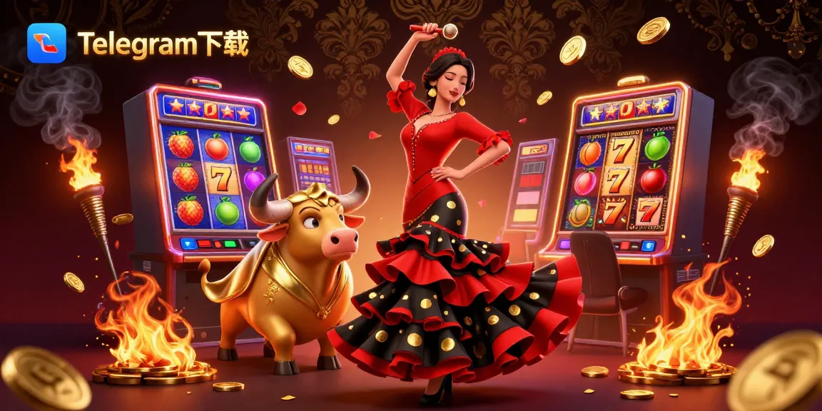 在一个充满活力的赌场场景中体验Telegram下载，展现动态老虎机和热闹的角色。