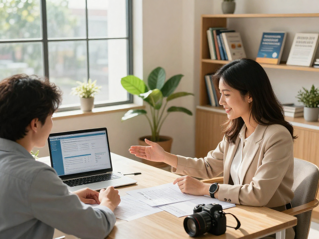 Credit Consolidation Canada consultation in a welcoming office setting with a financial advisor assisting a client.