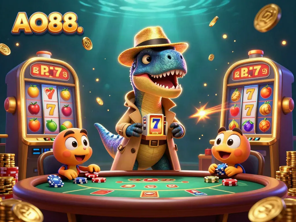 Engage in thrilling gameplay with the vibrant AO88. casino scene featuring unique characters and games.