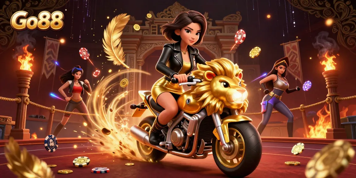 Go88 showcases thrilling slots and high-energy gameplay in a vibrant 3D casino scene.