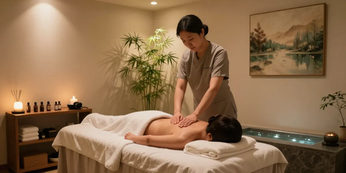 Relaxation during 강남출장안마 in a luxurious massage studio with serene atmosphere and skilled therapist.