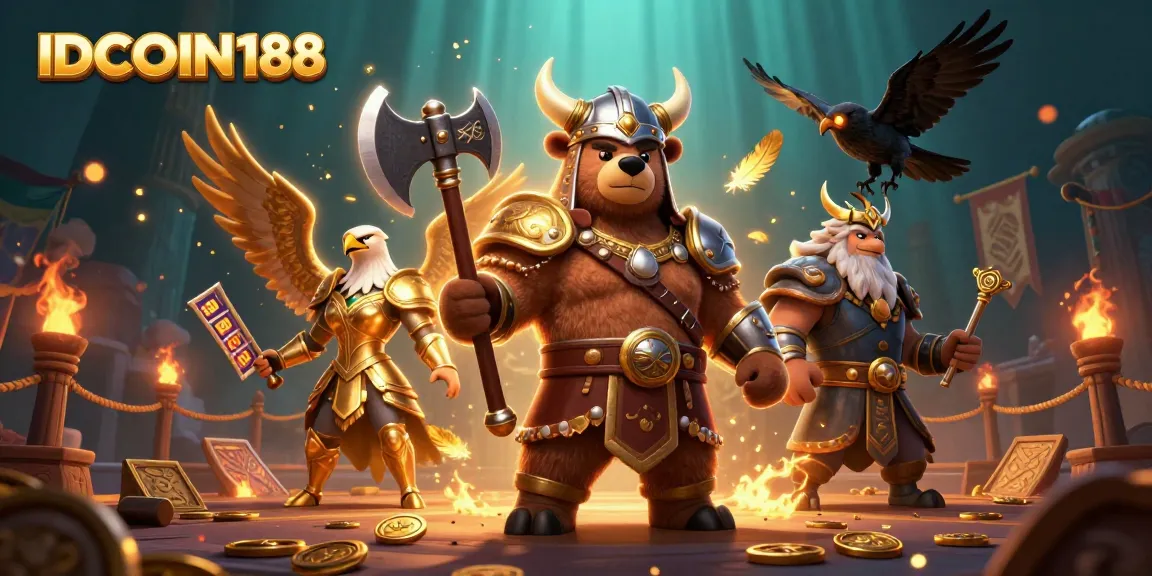 Experience the thrilling gameplay at IDCOIN188 with vibrant slot elements and dynamic characters.