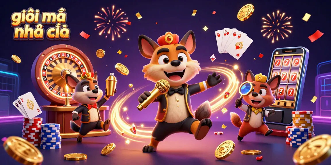 Engaging 3D cartoon scene showcasing giải mã nhà cái with hyenas at a casino, emphasizing humor and excitement.