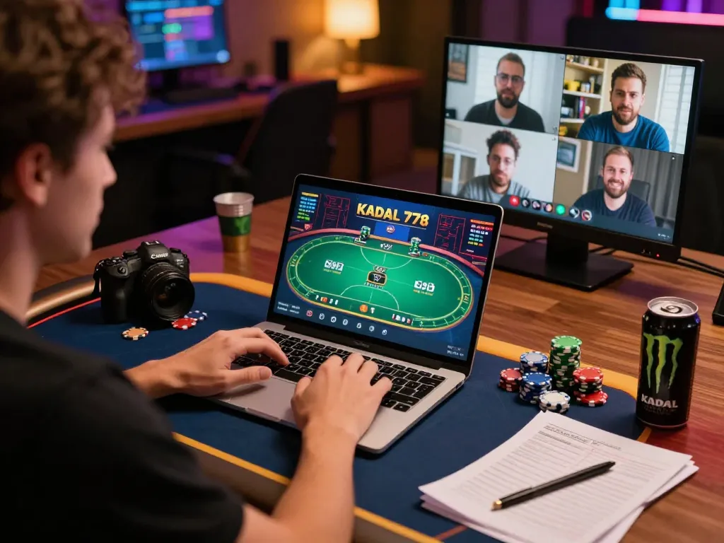 KADAL 778 player enjoying online poker with friends during a gaming session