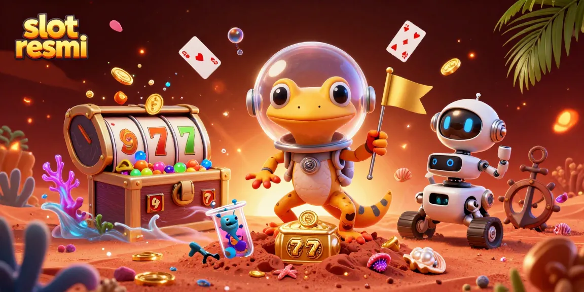 Engage with slot resmi as the Martian gecko finds riches in a vibrant casino scene.
