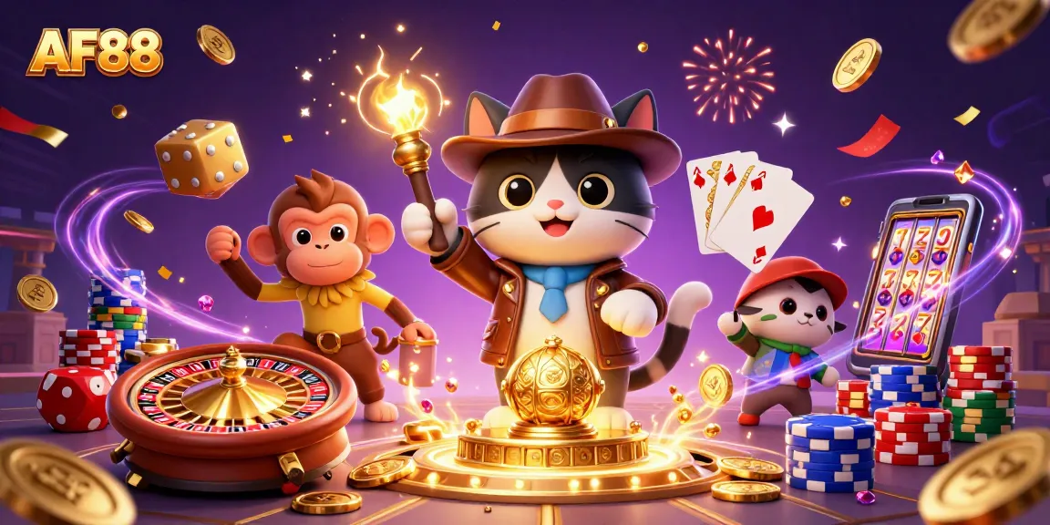 AF88 engages players with a thrilling 3D casino adventure featuring dynamic symbols and lively characters.