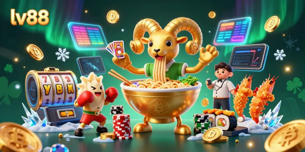 Engage with the exciting lv88 gaming experience featuring a vibrant 3D casino scene.