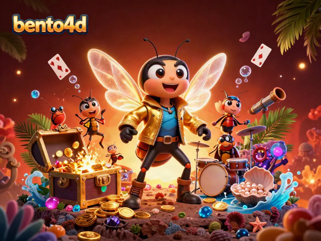 Experience the thrill of bento4d with a vibrant 3D scene showcasing energetic gaming elements.