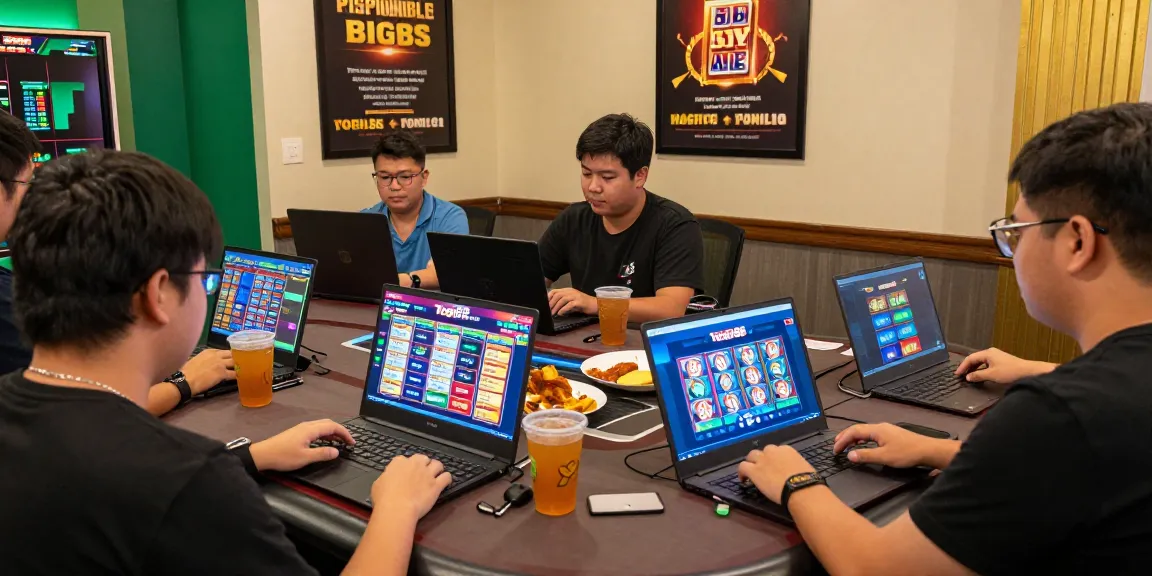 Players enjoying the Bandar Togel 4D Resmi Togel88 platform with vibrant game displays and a lively atmosphere.