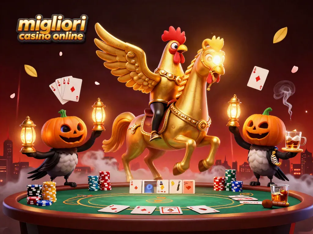 Scopri i migliori casino online con slot e giochi emozionanti in un'illustrazione vivace e dettagliata.