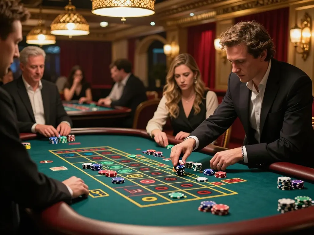 Experience thrilling roulette gameplay at xx88's upscale casino with vibrant atmosphere.
