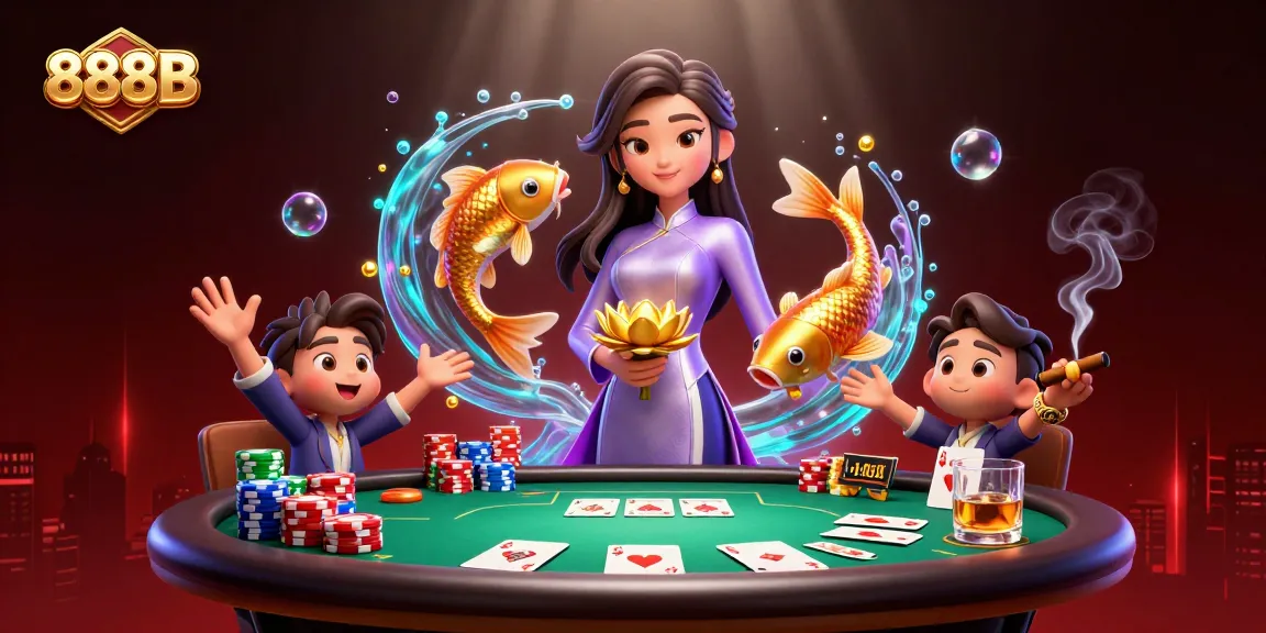 Engage in the excitement of 888B's casino experience with vibrant poker elements and a rich atmosphere.