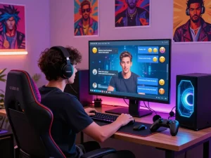 Engaging AI porn chat experience showcasing dynamic user interaction with a lively digital atmosphere.